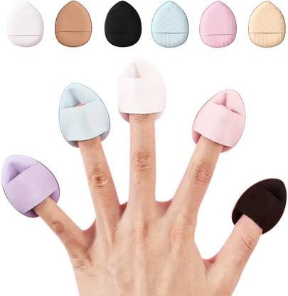 BAJAJ BEAUTY SHOP 6 Pcs Finger Powder Puff Mini Soft Face Makeup Sponge