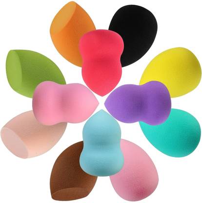 Facejewel Elastic Soft 12pcs Makeup Perfecting Sponge Puff Wet & Dry Dual Use Blender