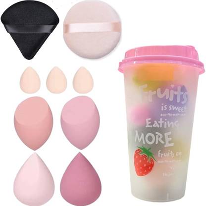Beautiflame 7 Pc Blender Sponge For Liquid, 1Pc Pizza Puff, Multi-Coloured Round Sponge