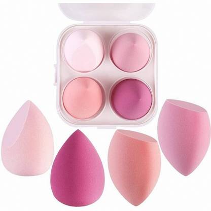 HUDAQUEEN Ultra Soft 4 Pc Beauty Blender Set with Box shape and color may vary