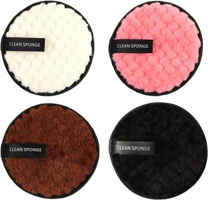 Beautiflame Double-Sided Face Cleansing Puff Cotton Make Up Removing Cloth 4pcs