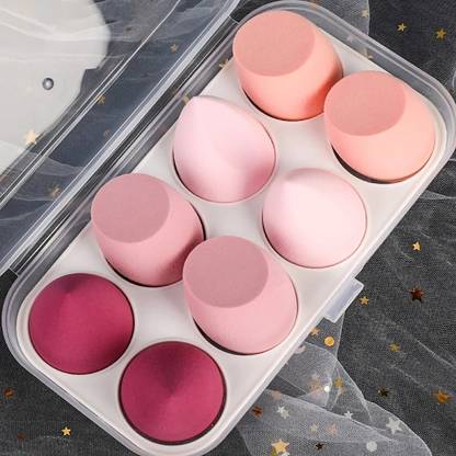 feelhigh Blender Sponge 8 Pcs in A Storage Box ,Makeup Cosmetic Puff Sponge