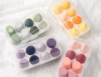 feelhigh Blender Sponge 8 Pcs in A Storage Box ,Makeup Cosmetic Puff Sponge