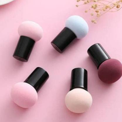 Scheibe Mushroom Shape 5 Piece Beauty Blender for Liquid, Makeup Puff (Colors May Vary)