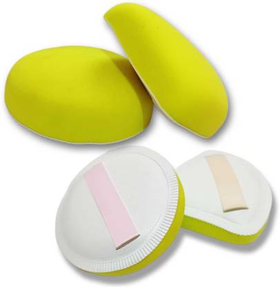 Facejewel 2 pcs Round Triangle Shape Makeup Puff Foundation Blender Sponge