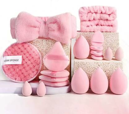 Gege Bear Beauty Blender Puff Combo Pack – 20 pcs Makeup Sponges & Cleaning Pad