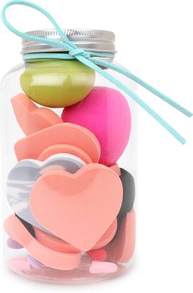 pink shimmer Beauty Blender Sponge Set with Jar - Pack of 15
