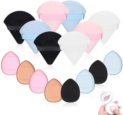 Facejewel 16 Pieces Mini Powder Puff Face Triangle Finger Makeup Puff Bulk Soft