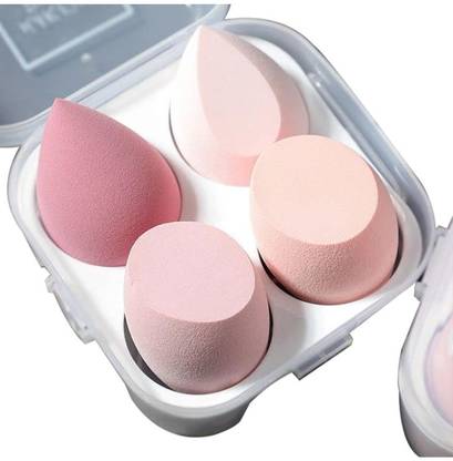 Colorstock Makeup Sponge Beauty Blender with Egg Design, Soft Sponge Set 4 Transparent Box