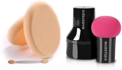 MAJESTIQUE Make Up Mushroom Sponge Beauty Blender With Round Sponge - Ideal for Foundation