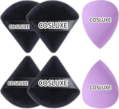 Cosluxe 6pcs Makeup Powder Puff Face Makeup Sponge 4 Triangle 2 Beauty blender set