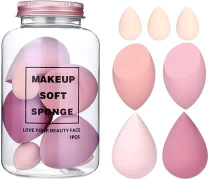 Sarbeau Beauty Makeup Sponge 7pcs Puff Blender Foundation Sponge Set With jar _C_071