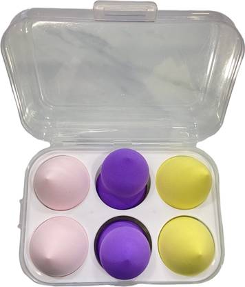 feelhigh cosmetics Blender Sponge 6 Pcs in A Storage Box ,Makeup Cosmetic Puff Sponge