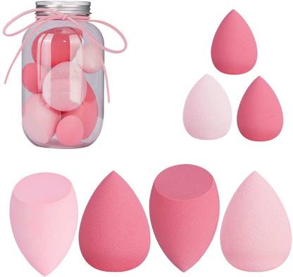 Beautiflame Makeup Sponge Blender, 7Pcs Foundation Sponge Blender Powder With Bottle Case