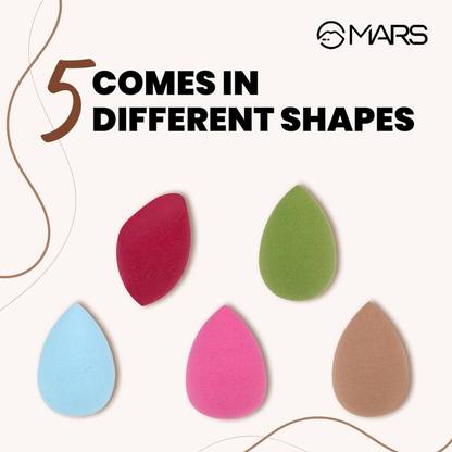 MARS Mini Beauty Blenders For Makeup | Precise & Effortless Blending | (Pack of 5)