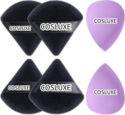 Cosluxe 6pcs Makeup Powder Puff Face Makeup Sponge 4 Triangle 2 Beauty blender set