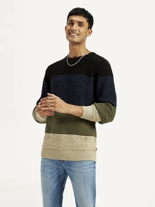 LEVI'S Round Neck Solid Men Pullover