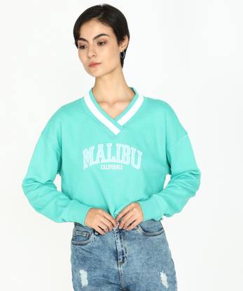 FOREVER 21 V Neck Printed Women Pullover