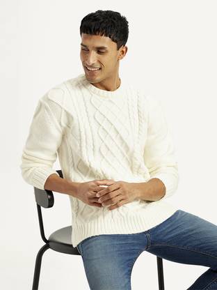 LEVI'S Round Neck Solid Men Pullover