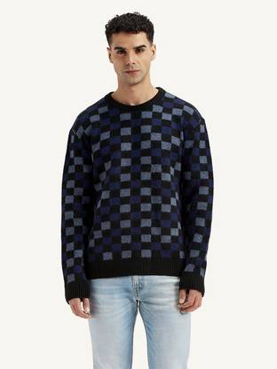 LEVI'S Round Neck Checkered Men Pullover