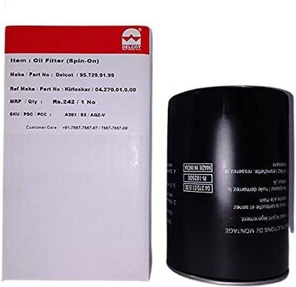 Delcot Oil Filter Spin-On 04.270.01.0.00 Replacement For Kirloskar Generator Pulse Generator