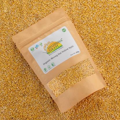 ShuddhaGram Organic Yellow Moong Dal (Split) (Rich in Protein | 100% Natural Unpolished Dal)