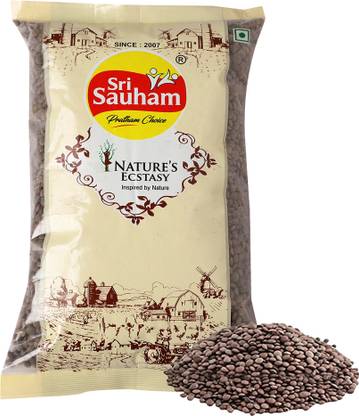 Sri Sauham Black Masoor Dal (Whole) (Lentil - Rich in Protein, No Additives | Masoor Paruppu, Nalla pappu | Vegan)