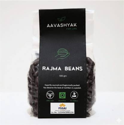 Aavashyak Organic Black Rajma (Whole) (Kashmiri rajma, Red Kidney Beans, Premium Rajma)