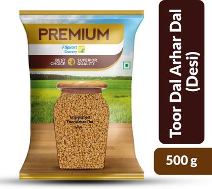 Premium Unpolished Toor/Arhar Dal (Split) by Flipkart Grocery