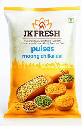 JKFRESH Green Moong Dal (Split/Chilka)