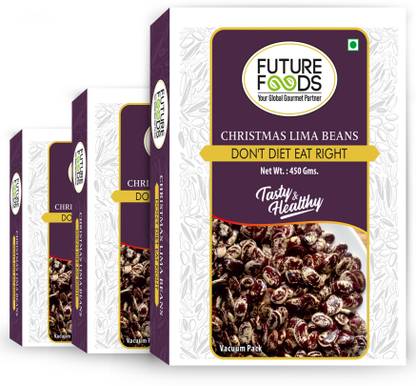 Future Foods Butter Beans (Whole) (Premium Christmas Lima Beans Nutrients Rich Source of Protein&Fiber(Pack of 3)