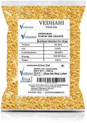Vedhahi Organic Toor/Arhar Dal (Split)