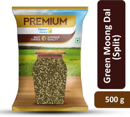 Premium Unpolished Green Moong Dal (Split/Chilka) by Flipkart Grocery