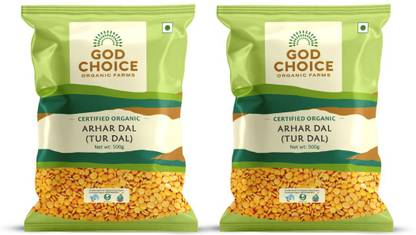 God Choice Organic Farms Yellow Toor/Arhar Dal (Split)