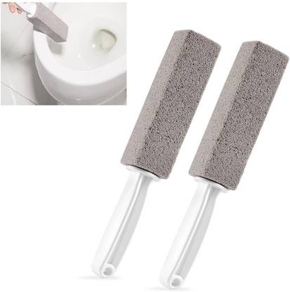 LAKSHMINARAYAN SALES 2PCS Pumice Stone for Toilet Cleaning with Handle, Tile,bathroom Cleaner Brush