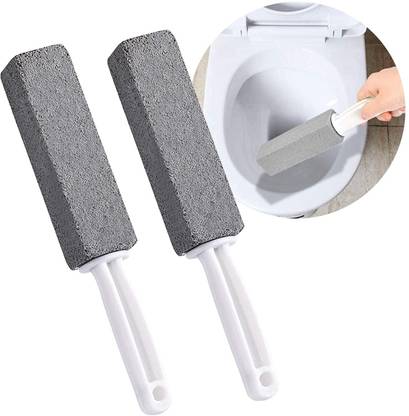 MNBHAR Toilet Bowl Cleaner Brush with Handle, Pumice Scouring Pad-multi used