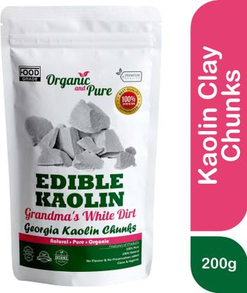 Organic and Pure Edible Kaolin Clay Chunks, Cleaned Kaolin Chunks, Edible Clay for Eating 200g