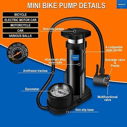 ELRINZA Bike /Cycle Pump Foot Activated with Gauge Floor Bicycle Pump Basketball Pump, Ball, Football Pump, Car, Motorcycle Pump