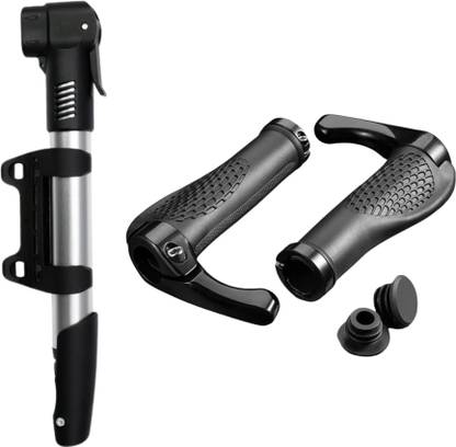 FCC RACING Mini Bike Hand Pump & Ergonomic Handlebar Grips Combo Bicycle Pump