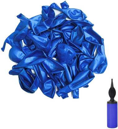 Isk Metallic Dark Blue Balloon With Inflate Air Pump For Balloon Pump