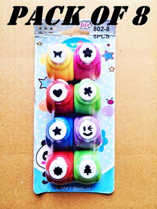 CRAZYGOL Multicolor pepar Punches & Punching Machines set of 8 Punches & Punching Machines