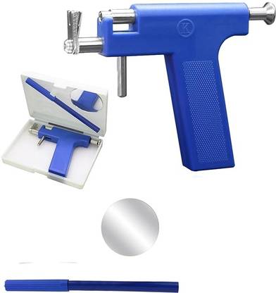 RAJry Ear Piercing Tool Set, 1 Gun, 1 Marker, 1 Glass, 24 Pcs Stude Punches & Punching Machines