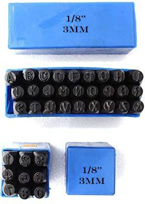 STTAR Number & Letter Punch Set (0 to 9) & 27 (A to Z ) 36pcs 1/8'' INCH (3mm) Punches & Punching Machines