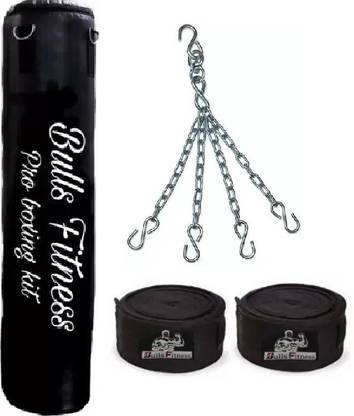 bulls fitness 3 Feet Unfilled Punching Bag and Hanging Chain With Handwrap Hanging Bag
