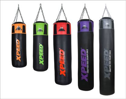 XpeeD PU Unfilled Punching Bag with Chain || Heavy Punching Bags for Boxing, MMA Hanging Bag