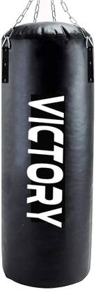 VICTORY Unfilled Heavy Black Boxing Bag with Steel Chain Hanging Bag