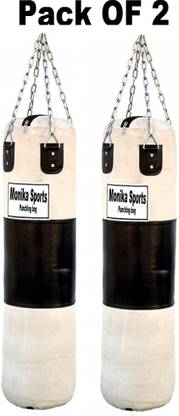 Monika Sports Moni 4 feet long heavy canvas punching bag (Pack of 2 ) Hanging Bag
