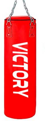 VICTORY Unfilled Heavy Black Boxing Bag with Steel Chain Hanging Bag