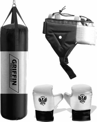 GRIFFIN Kids Boxing Set With Filled Punching Bag boxing Headguard Gloves With Punch Bag Hanging Bag