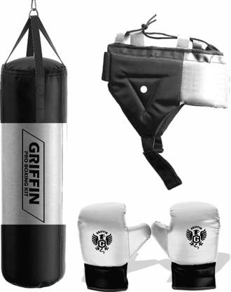 GRIFFIN Kids Boxing Set With Filled Punching Bag boxing Headguard Gloves With Punch Bag Hanging Bag